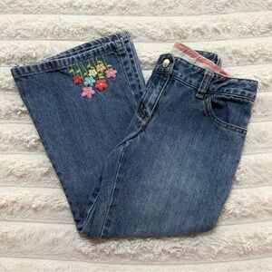 Gymboree Flared Spring Flower Embroidered Flare Denim Jeans
